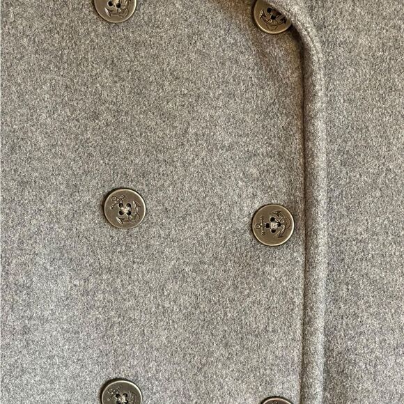 Lands' End Women’s Gray Wool Peacoat with Wide Lapel Collar Sz 8 - Picture 5 of 11